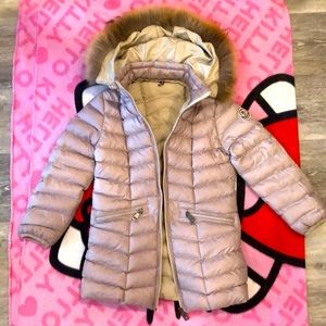 Moncler kids fall/winter/spring coat with fox fur